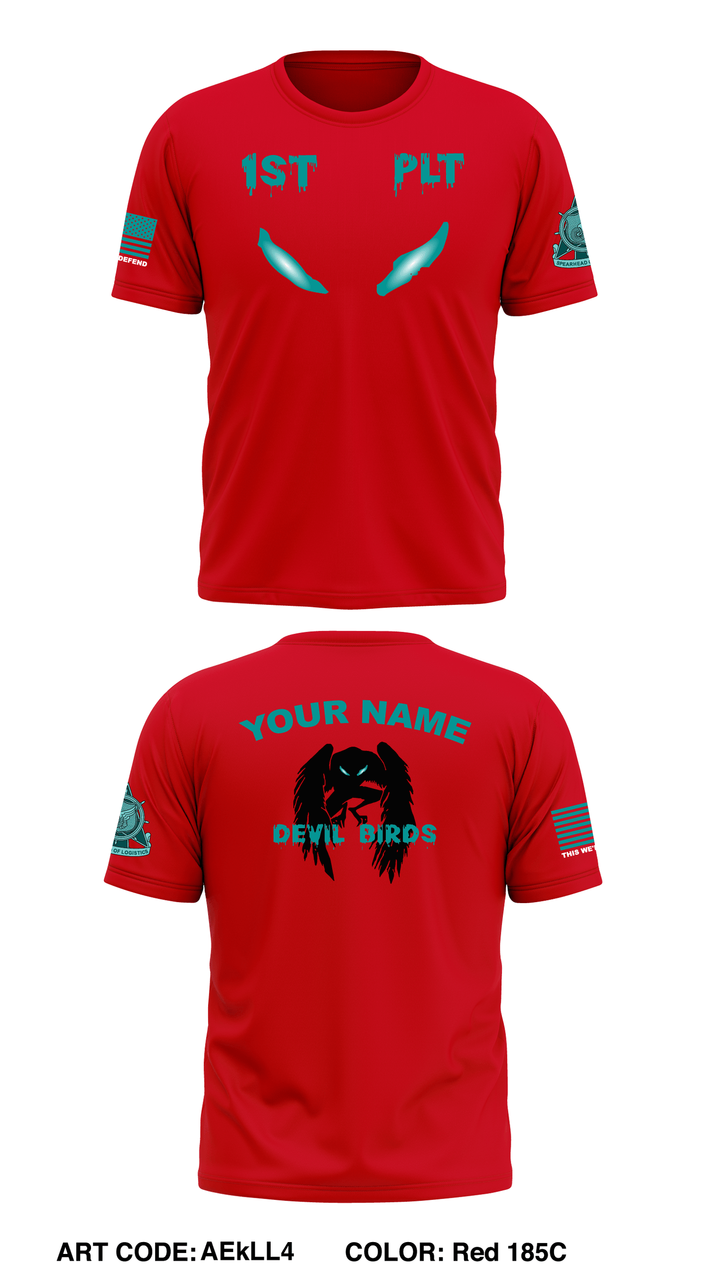 1st Platoon, Devil Birds Store 1 Core Men's SS Performance Tee - AEkLL4