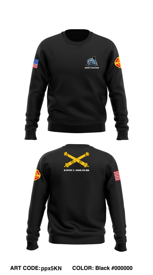 B BTRY, 1-30th FA BN, 428 BDE Store 1 Core Men's Crewneck Performance Sweatshirt - ppx5KN