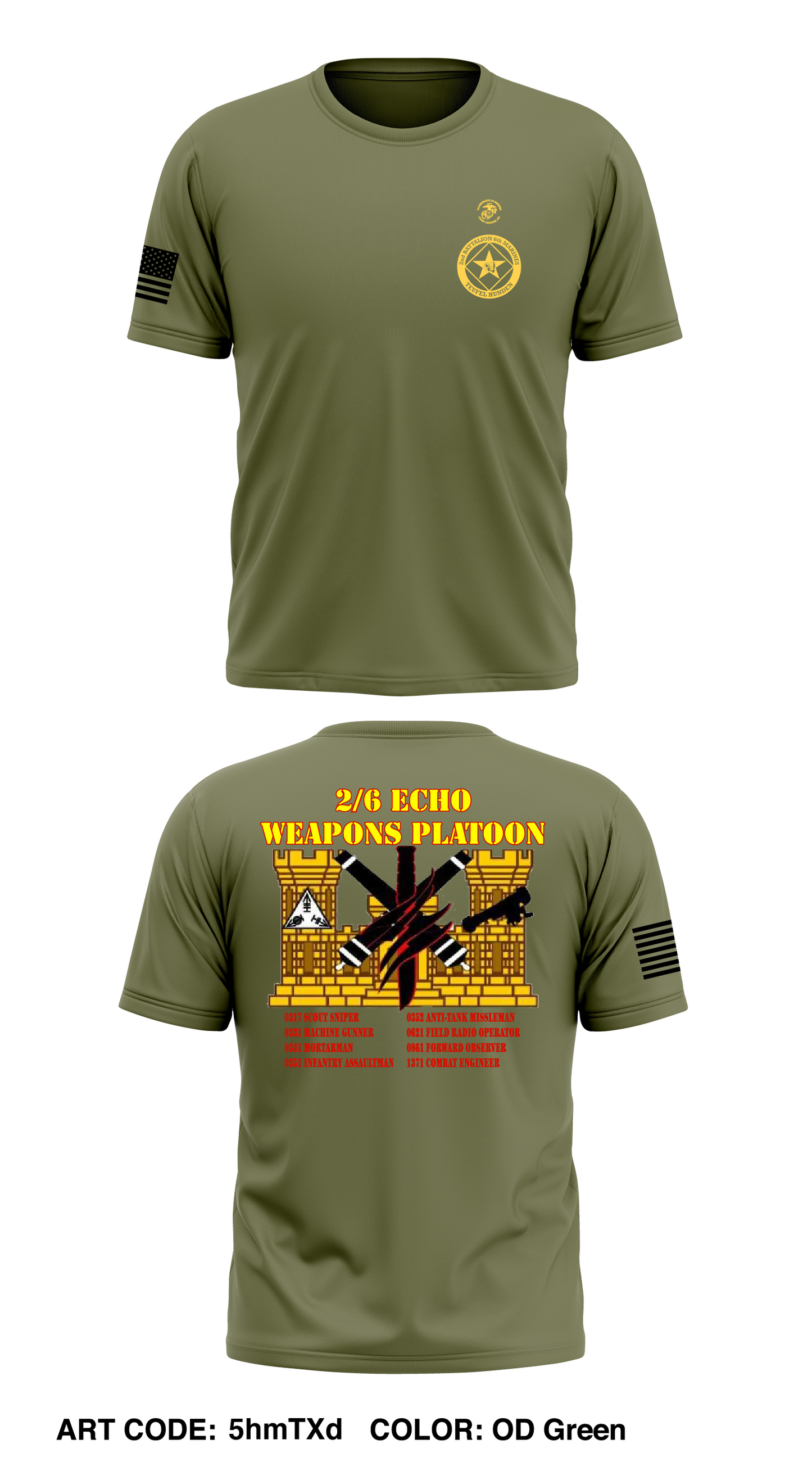 2 bn 6th marines Store 1 Core Men's SS Performance Tee - 5hmTXd