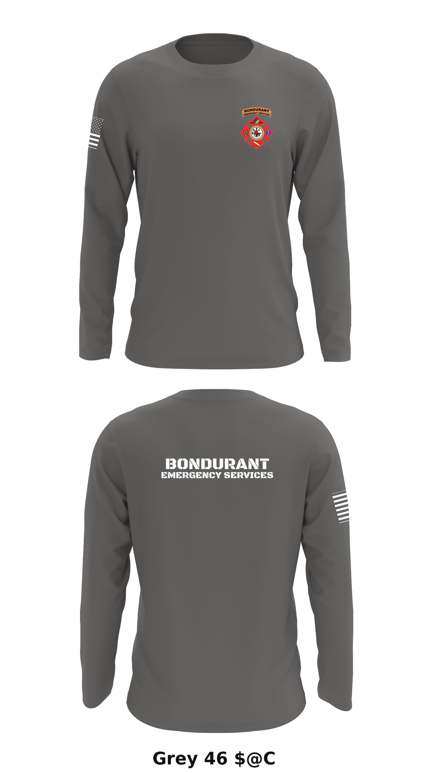 Bondurant Emergency Services Store 1 Core Men's LS Performance Tee - $@C