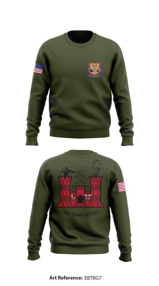 Engineer Platoon Store 1 Core Men's Crewneck Performance Sweatshirt - ebTBg7