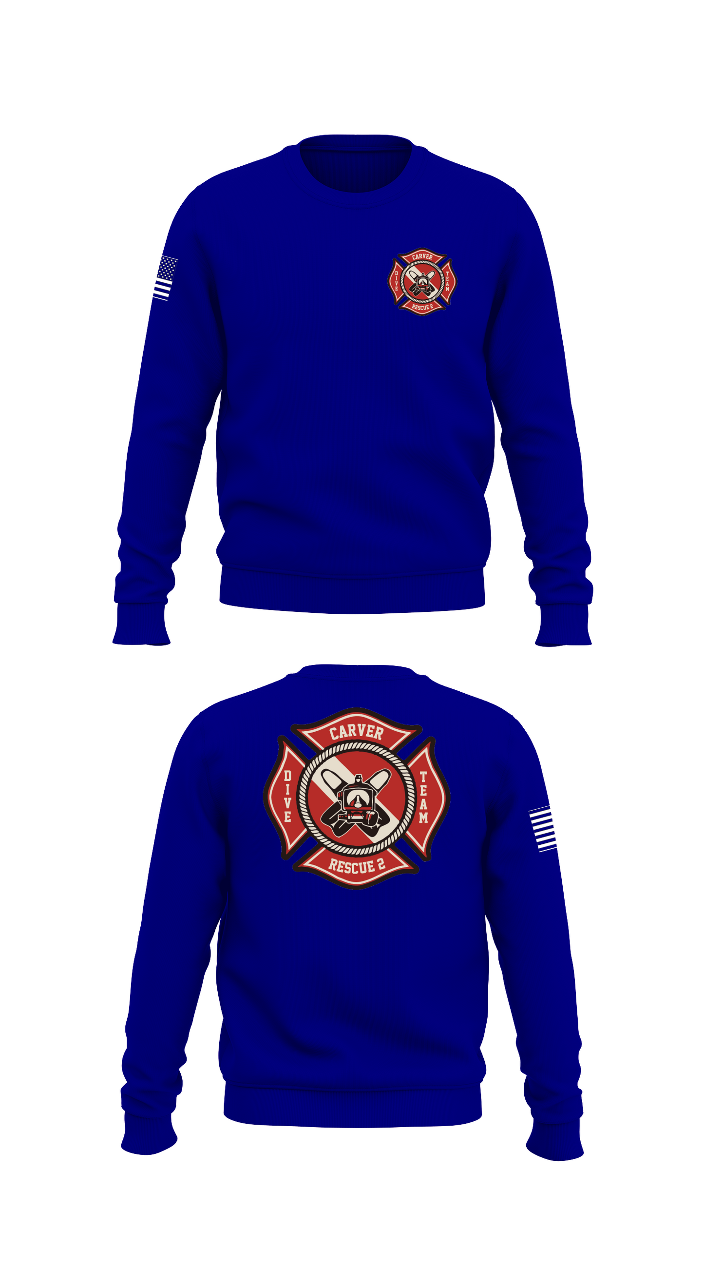 Carver Fire Dive Team Store 1 Core Men's Crewneck Performance Sweatshirt - 68625980440