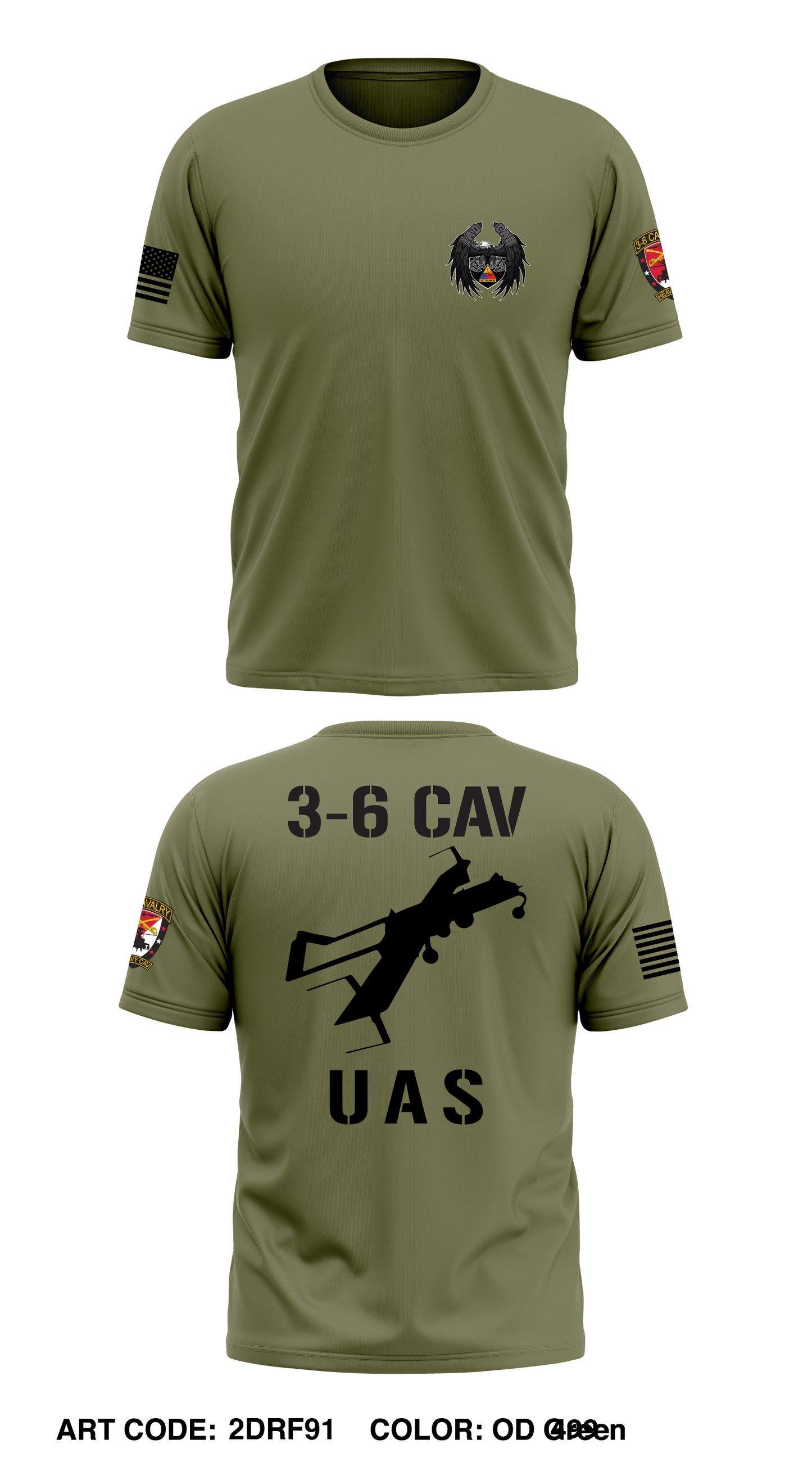 B Trp, 3-6 Cav, 1AD Cab Store 1 Core Men's SS Performance Tee - 2DRF91