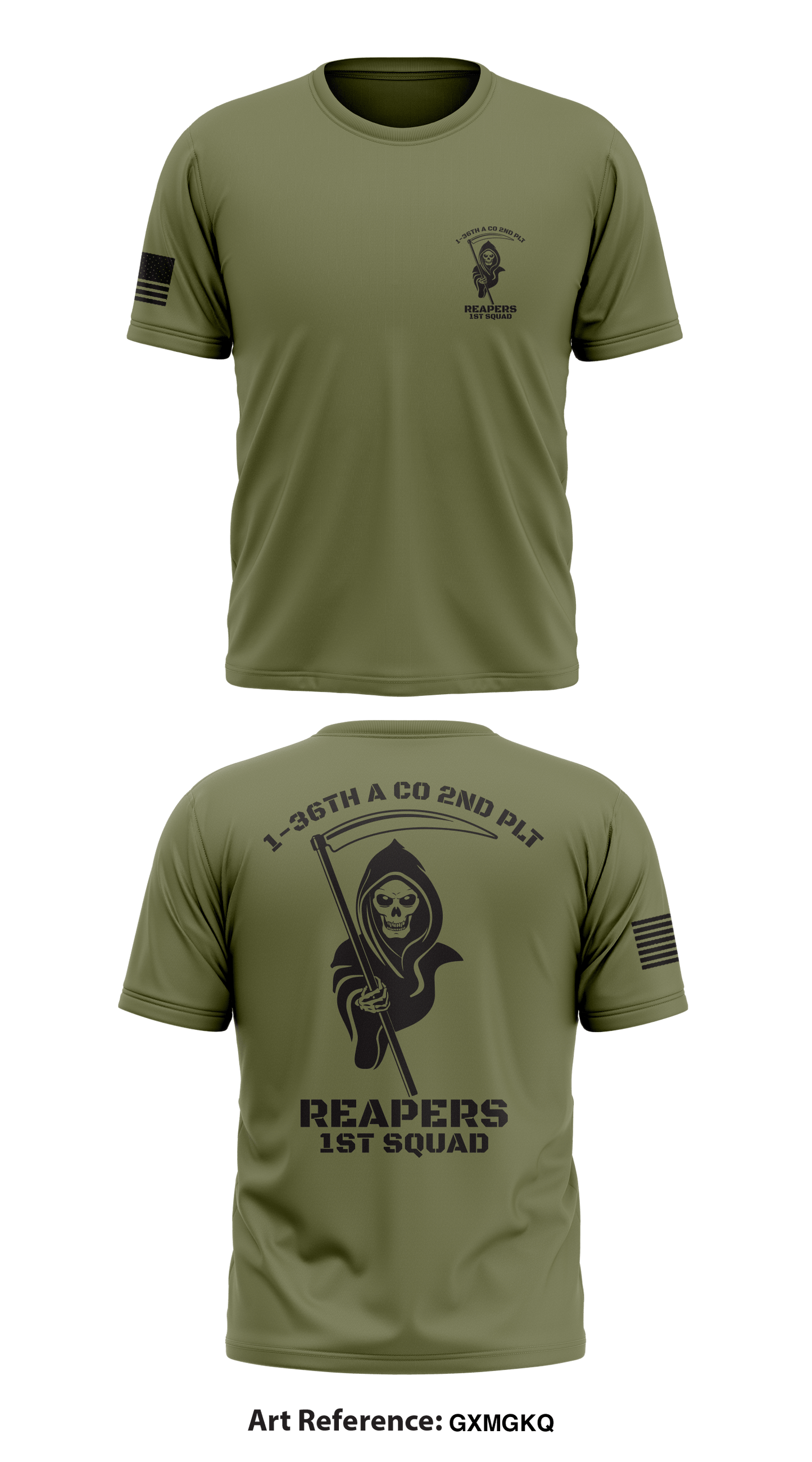 1-36th 2nd PLT Reapers Store 1 Core Men's SS Performance Tee - GXmGKq