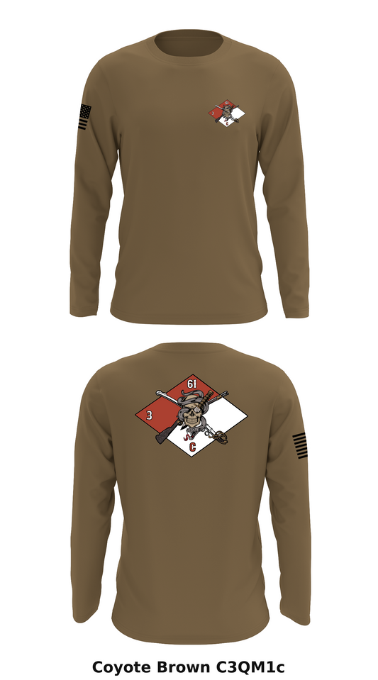 B TRP, 3-61 CAV, 2SBCT Store 1 Core Men's LS Performance Tee - C3QM1c