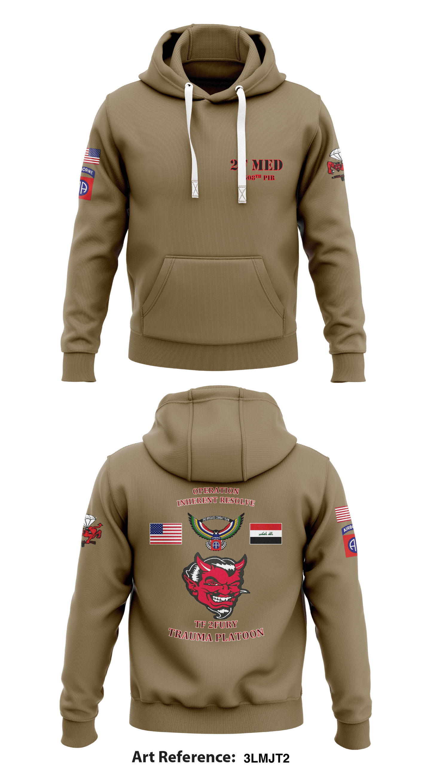 TRAUMA PLATOON, 2-58th PIR Store 1  Core Men's Hooded Performance Sweatshirt - 3LMjT2