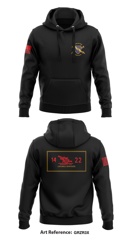 TEAM 1422, B BTRY  Store 1  Core Men's Hooded Performance Sweatshirt - grZR3x