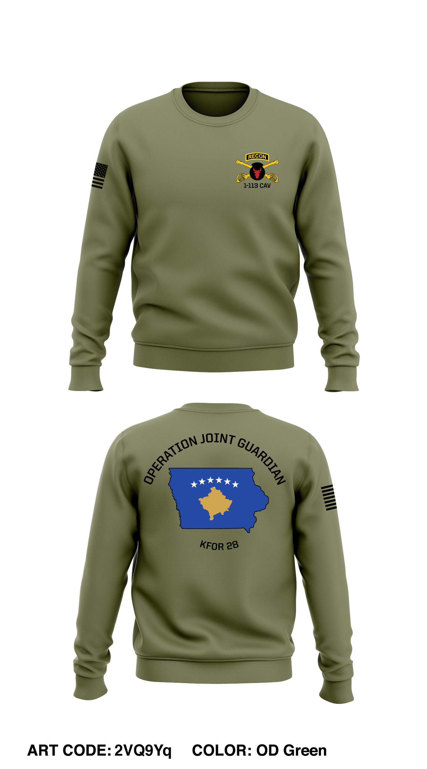 B-troop, 1-113 CAV  Store 1 Core Men's Crewneck Performance Sweatshirt - 2VQ9Yq