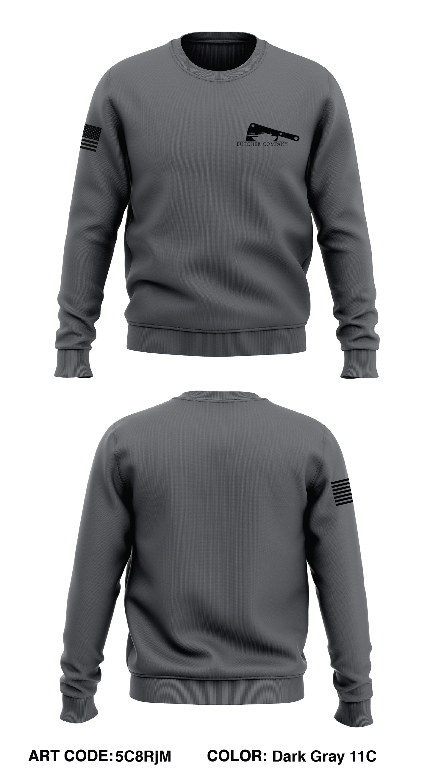 Butcher Co, 1-77 AR Core Men's Crewneck Performance Sweatshirt - 5C8RjM