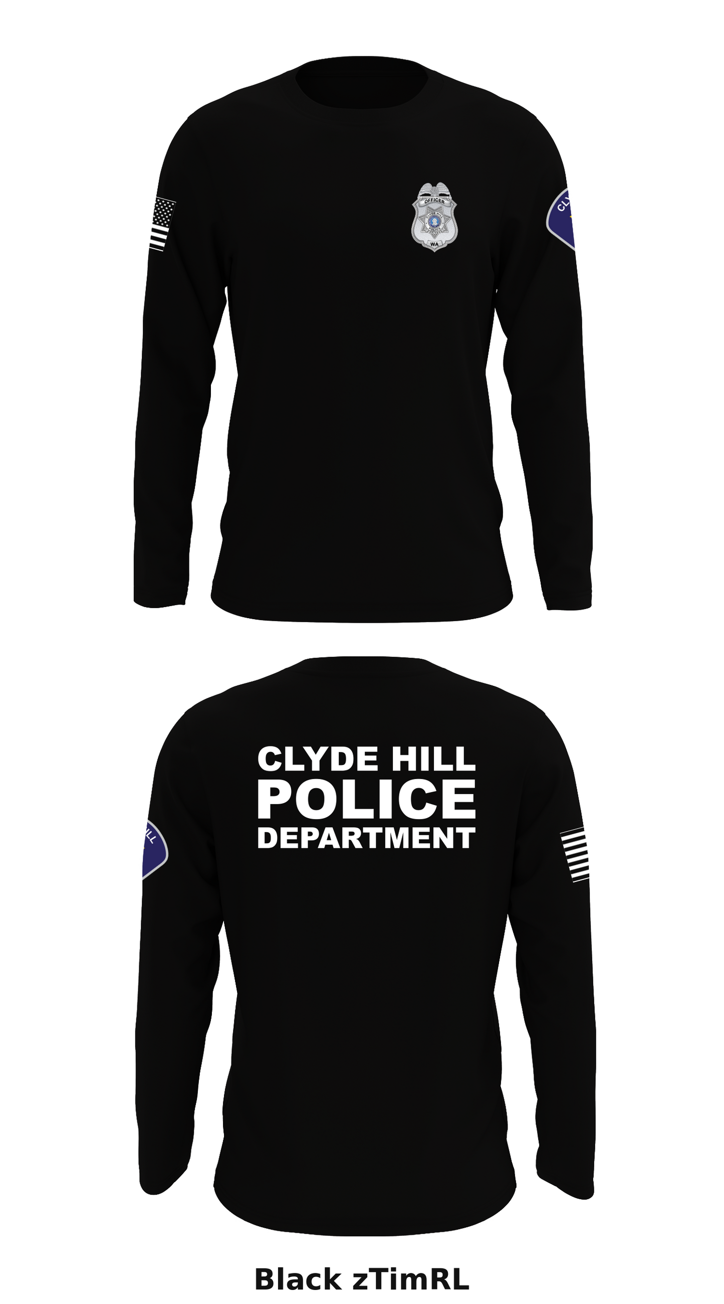 Clyde Hill Police Department Store 1 Core Men's LS Performance Tee - zTimRL