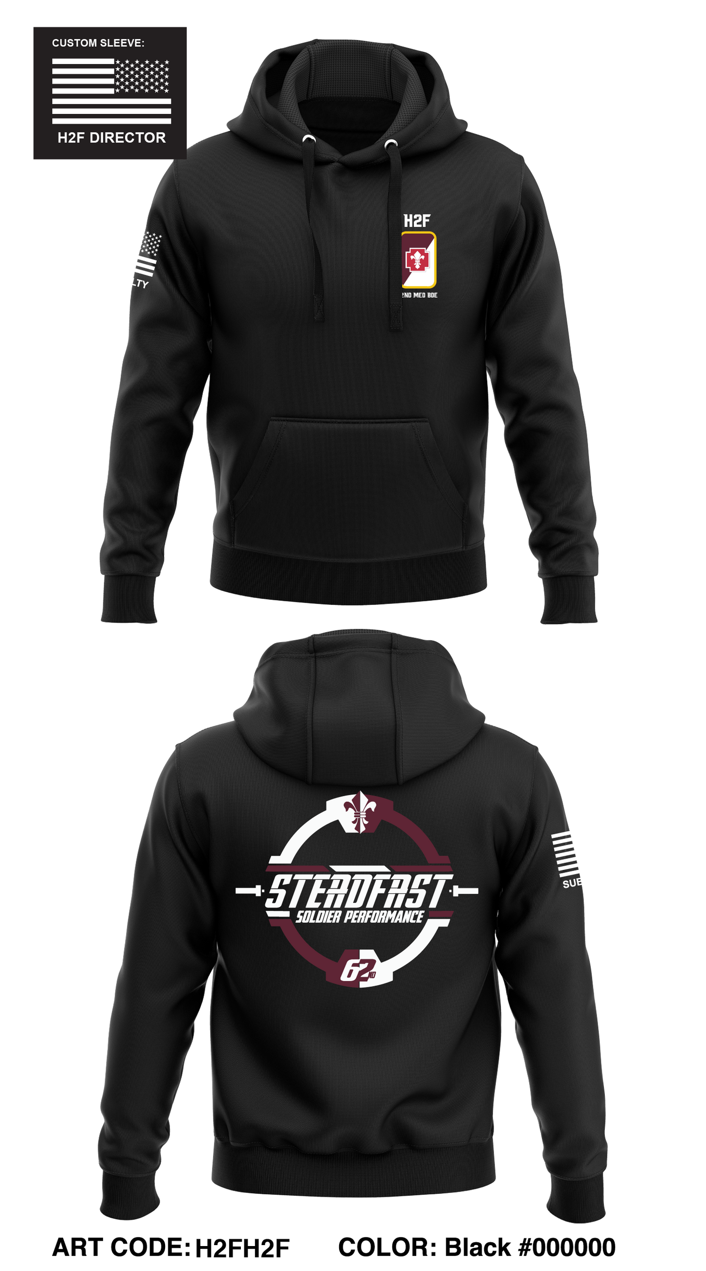 62nd Medical Brigade Store 1  Core Men's Hooded Performance Sweatshirt - H2FH2F