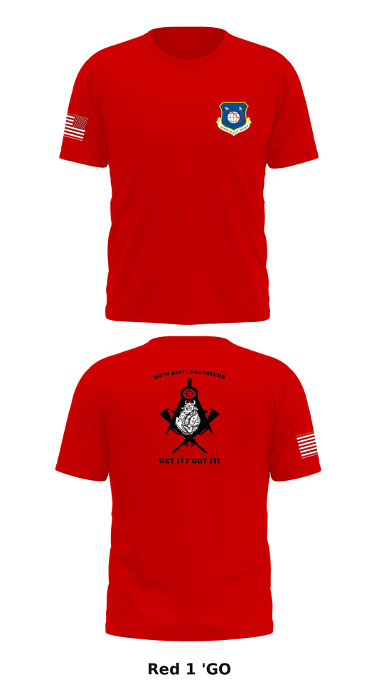 30th Civil Engineers Store 1 Core Men's SS Performance Tee - 'GO