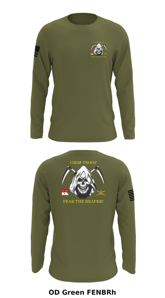 Grim Troop, 2/3d Cavalry Regiment Store 1 Core Men's LS Performance Tee - FENBRh
