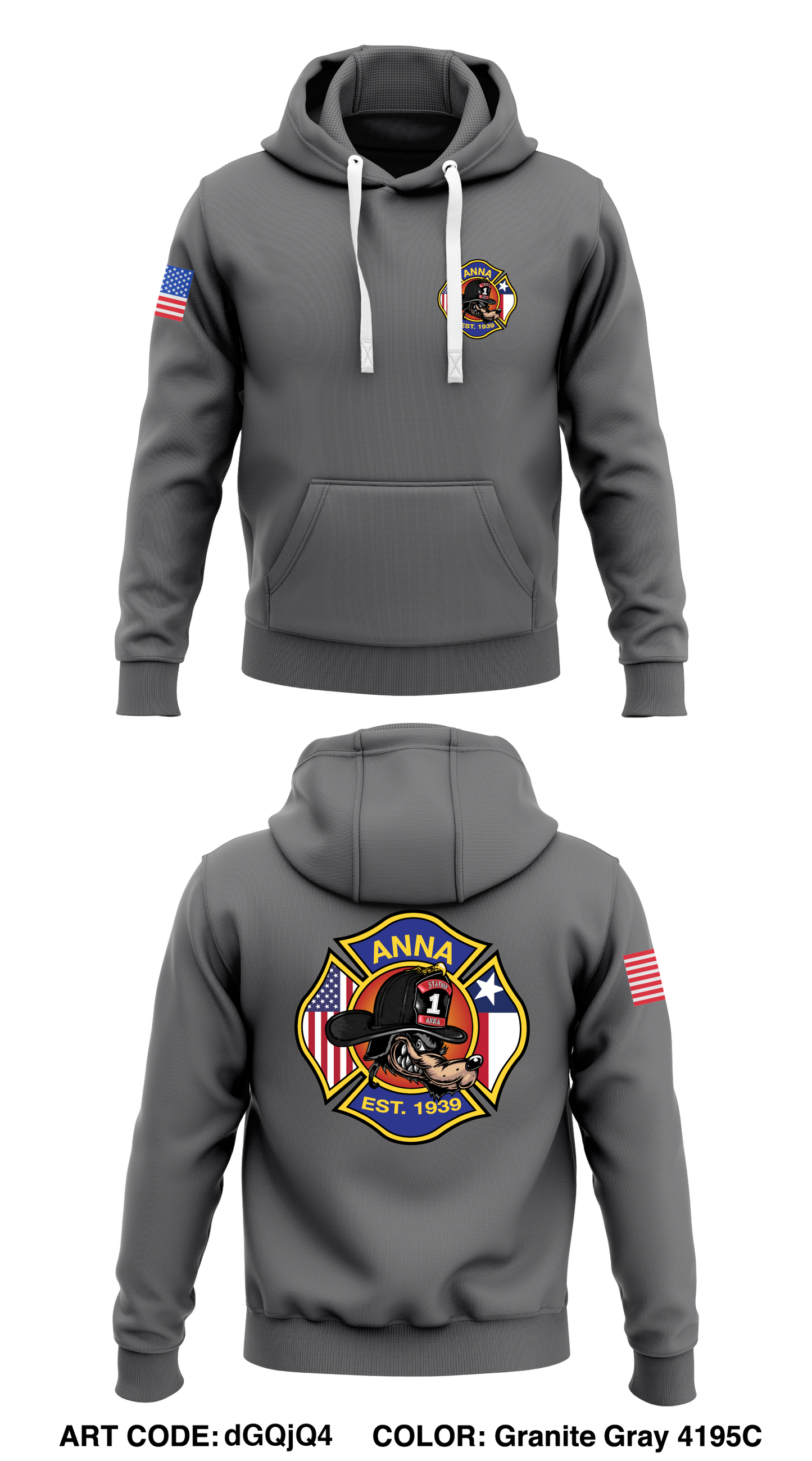 A-Shift, Anna Fire Department Store 1  Core Men's Hooded Performance Sweatshirt - dGQjQ4