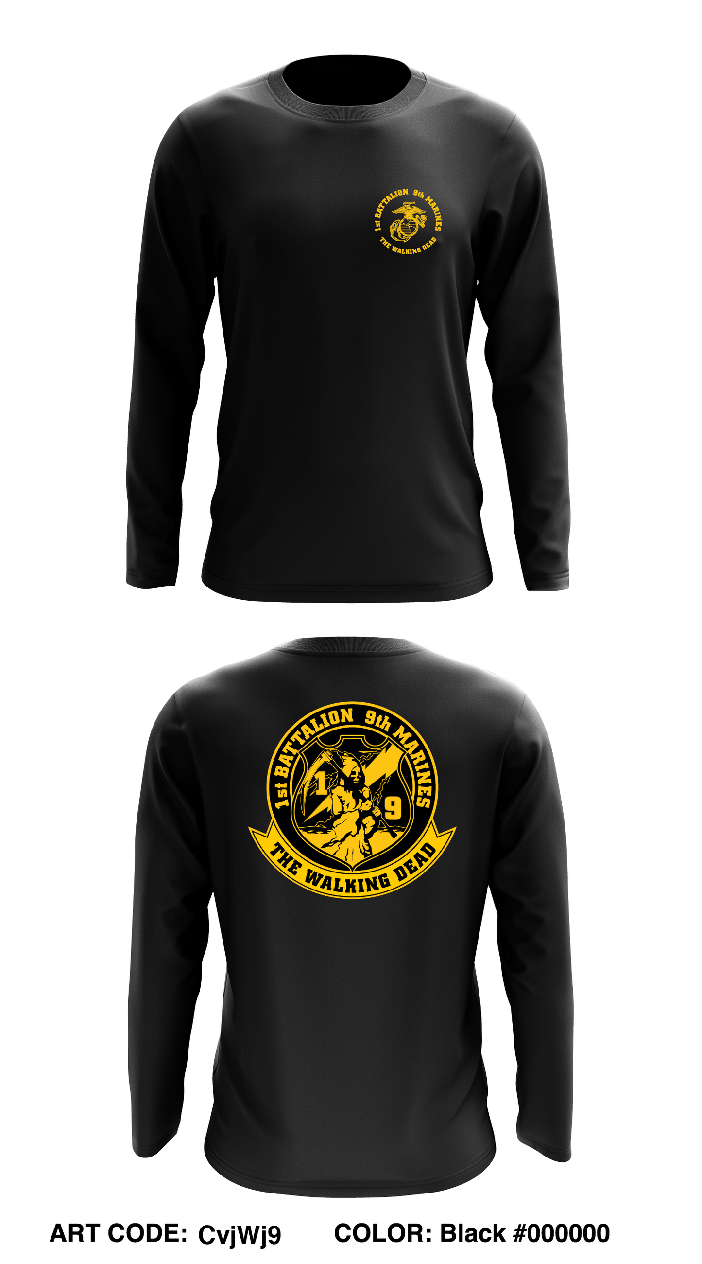 1st Battalion, 9th Marine Regiment, Bravo Co Store 1 Core Men's LS Performance Tee - CvjWj9