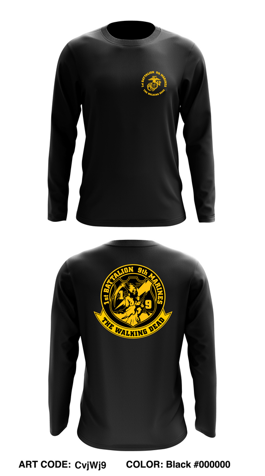 1st Battalion, 9th Marine Regiment, Bravo Co Store 1 Core Men's LS Performance Tee - CvjWj9