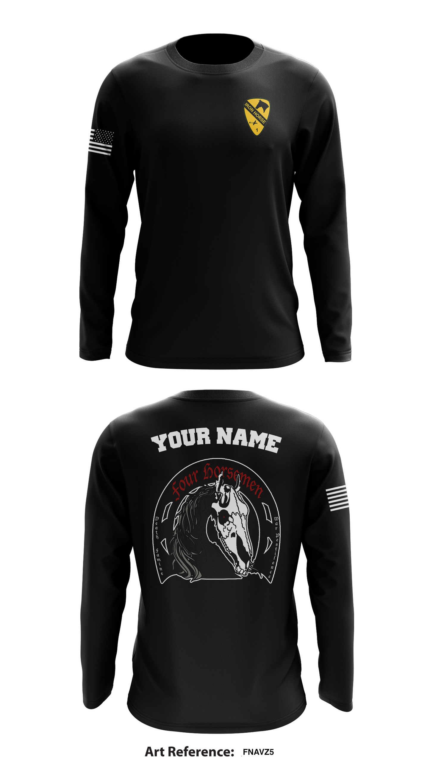 1 cav 91st beb Store 1 Core Men's LS Performance Tee - FNAvZ5