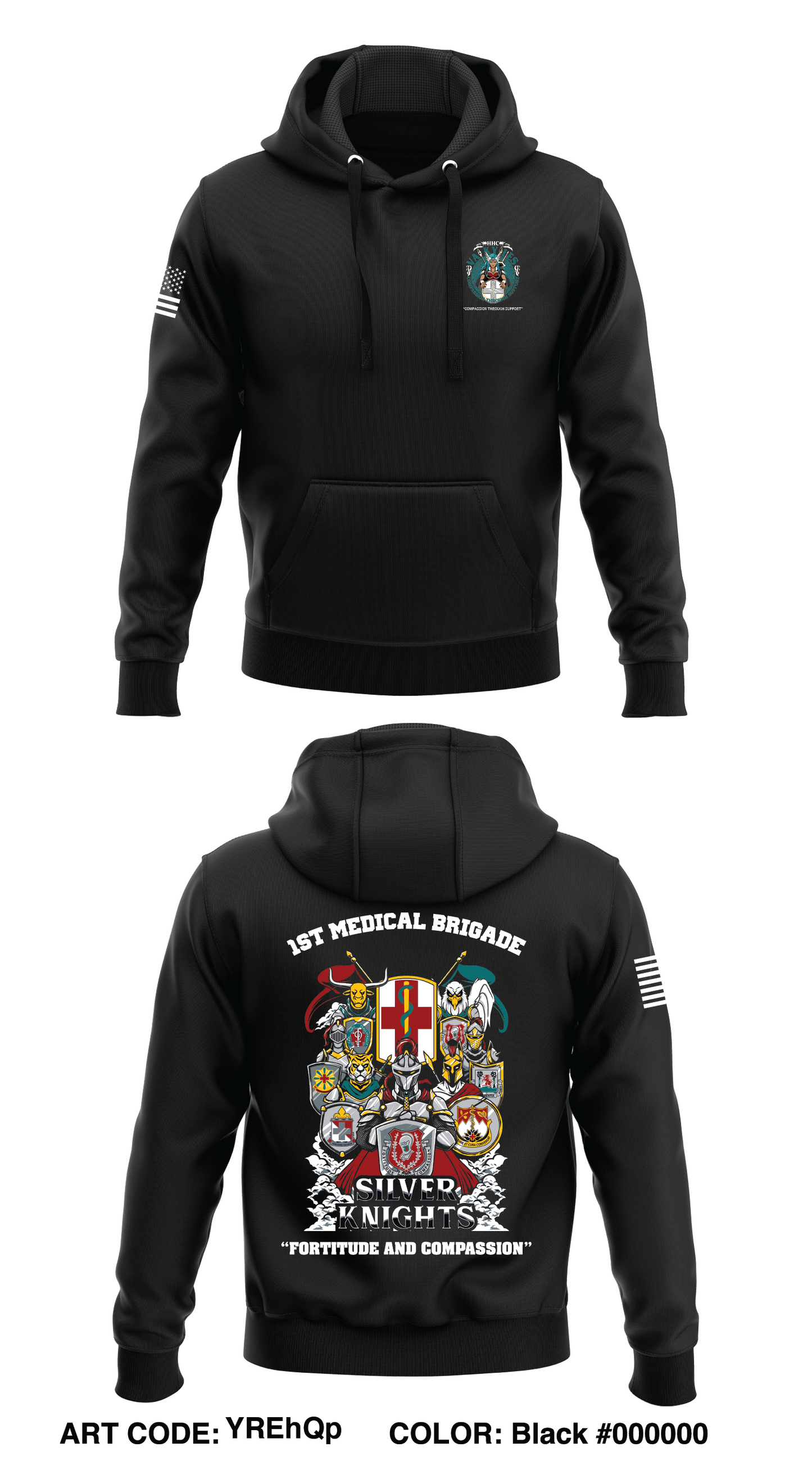HHC, 1st Medical Brigade Store 1  Core Men's Hooded Performance Sweatshirt - YREhQp