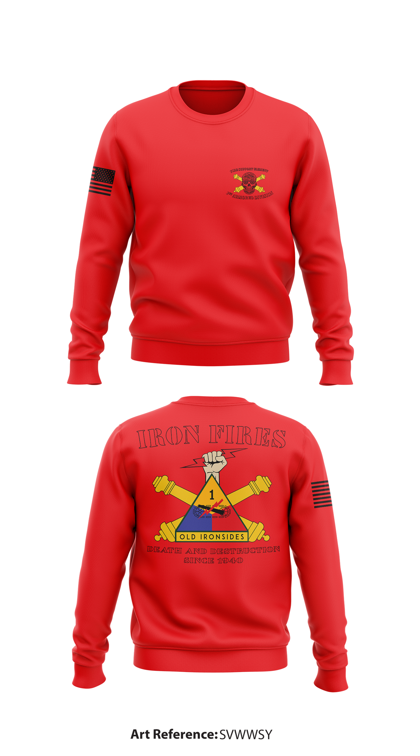 1st Armored Division Fire Support Element Store 1 Core Men's Crewneck Performance Sweatshirt - SvwWsY