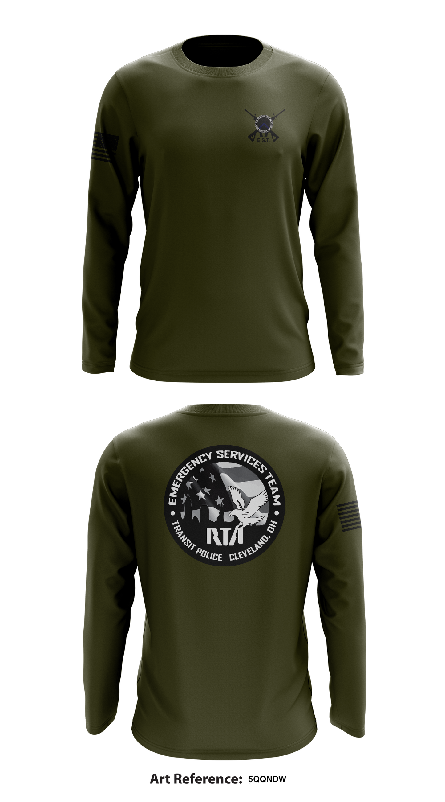 GCRTA Emergency Service Team (EST) Store 1 Core Men's LS Performance Tee - 5QQNDw