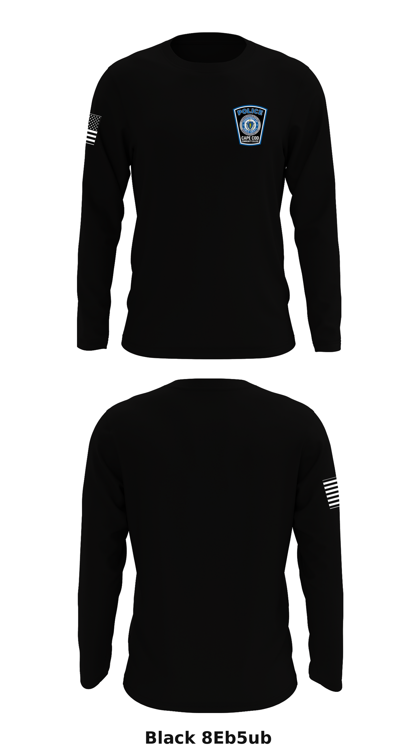 Cape Cod Community College Police Department Store 1 Core Men's LS Performance Tee - 8Eb5ub
