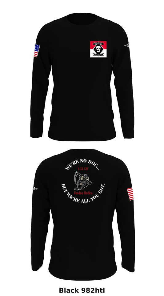 VooDoo Platoon, HHT, 1-32 CAV, 1 BCT, 101st ABN DIV Store 1 Core Men's LS Performance Tee - 982htl