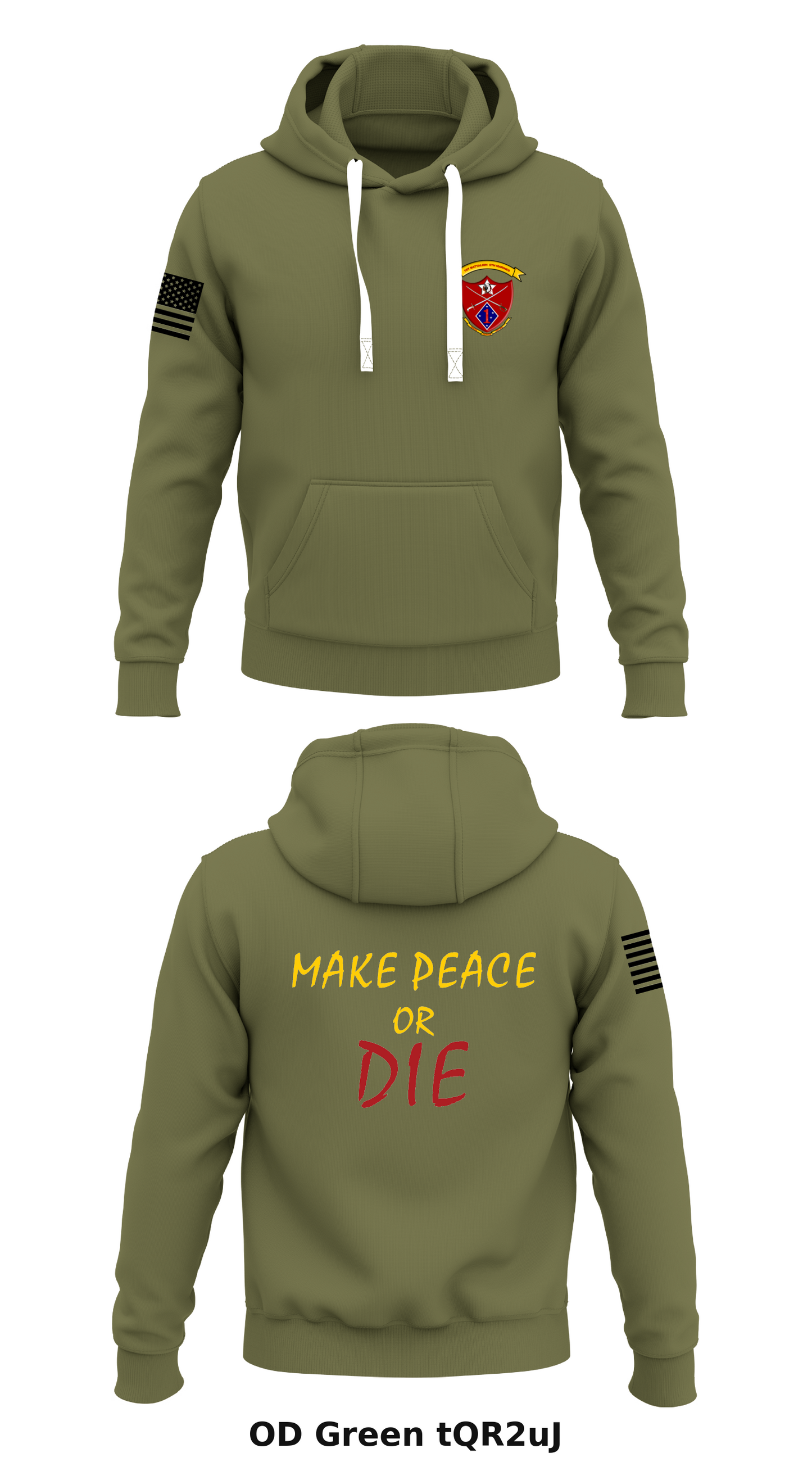 1st Battalion, 5th Marines  Store 1  Core Men's Hooded Performance Sweatshirt - tQR2uJ