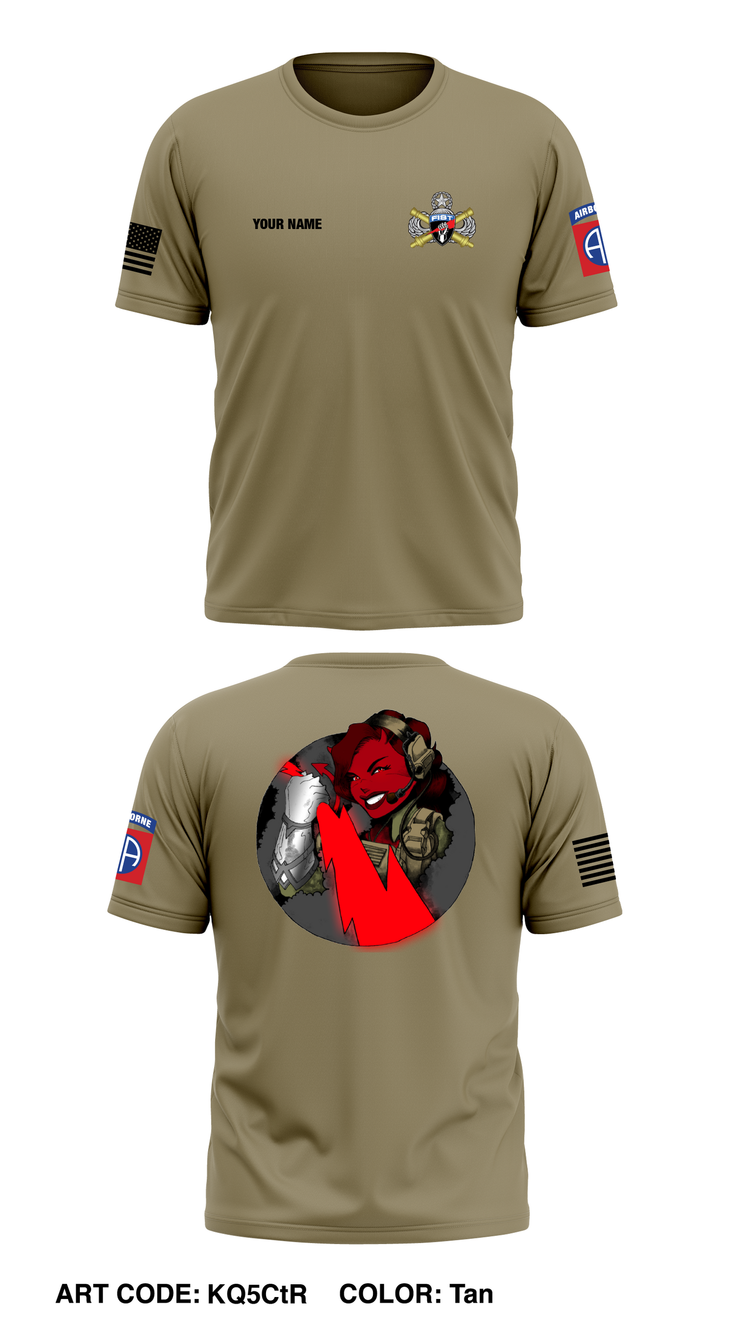 Custom 3-319 AFAR (1-504 PIR Red Devil Fisters) 1BCT, 82nd DIV Store 1 Core Men's SS Performance Tee - KQ5CtR