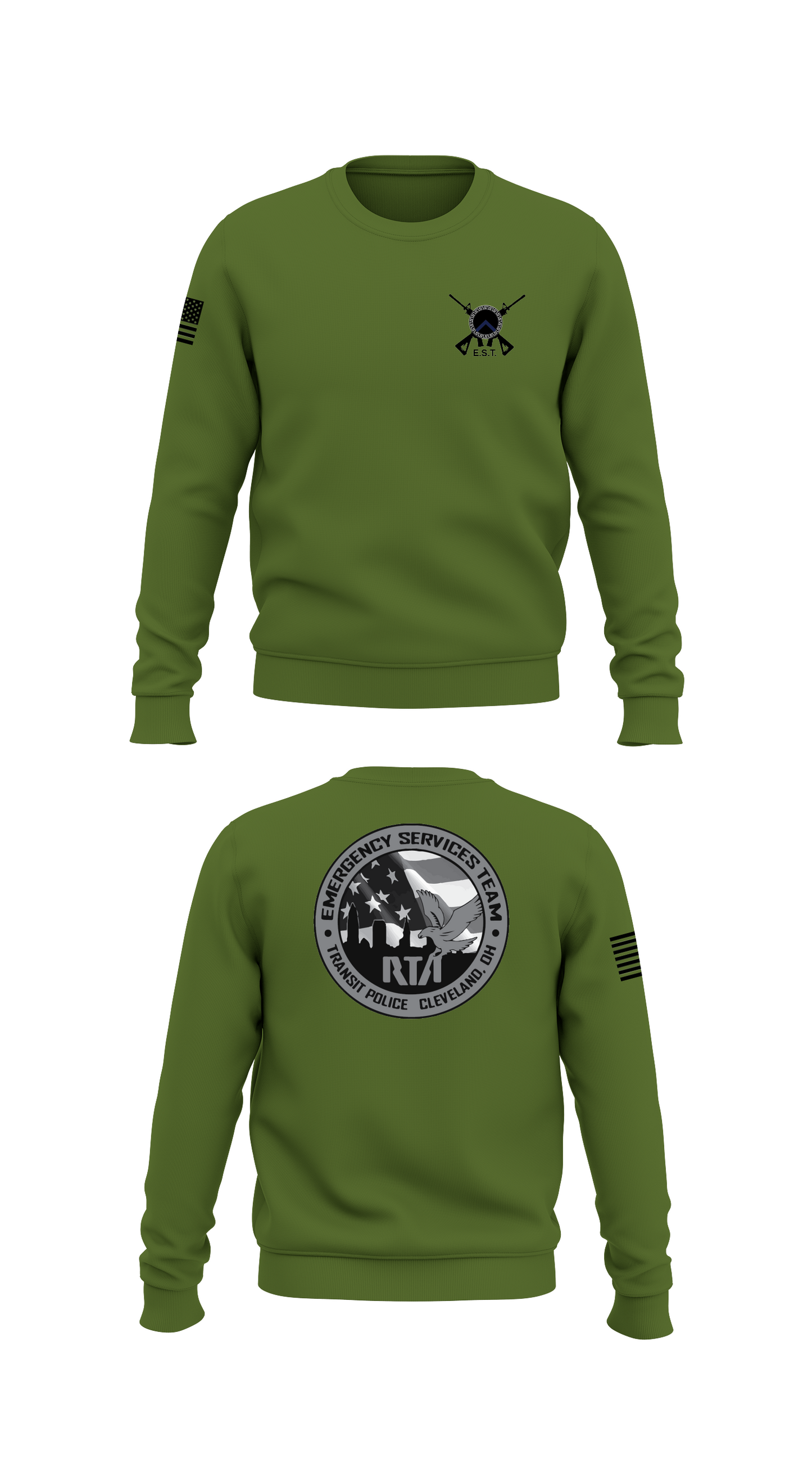 GCRTA Emergency Service Team (EST) Store 1 Core Men's Crewneck Performance Sweatshirt - ~B5