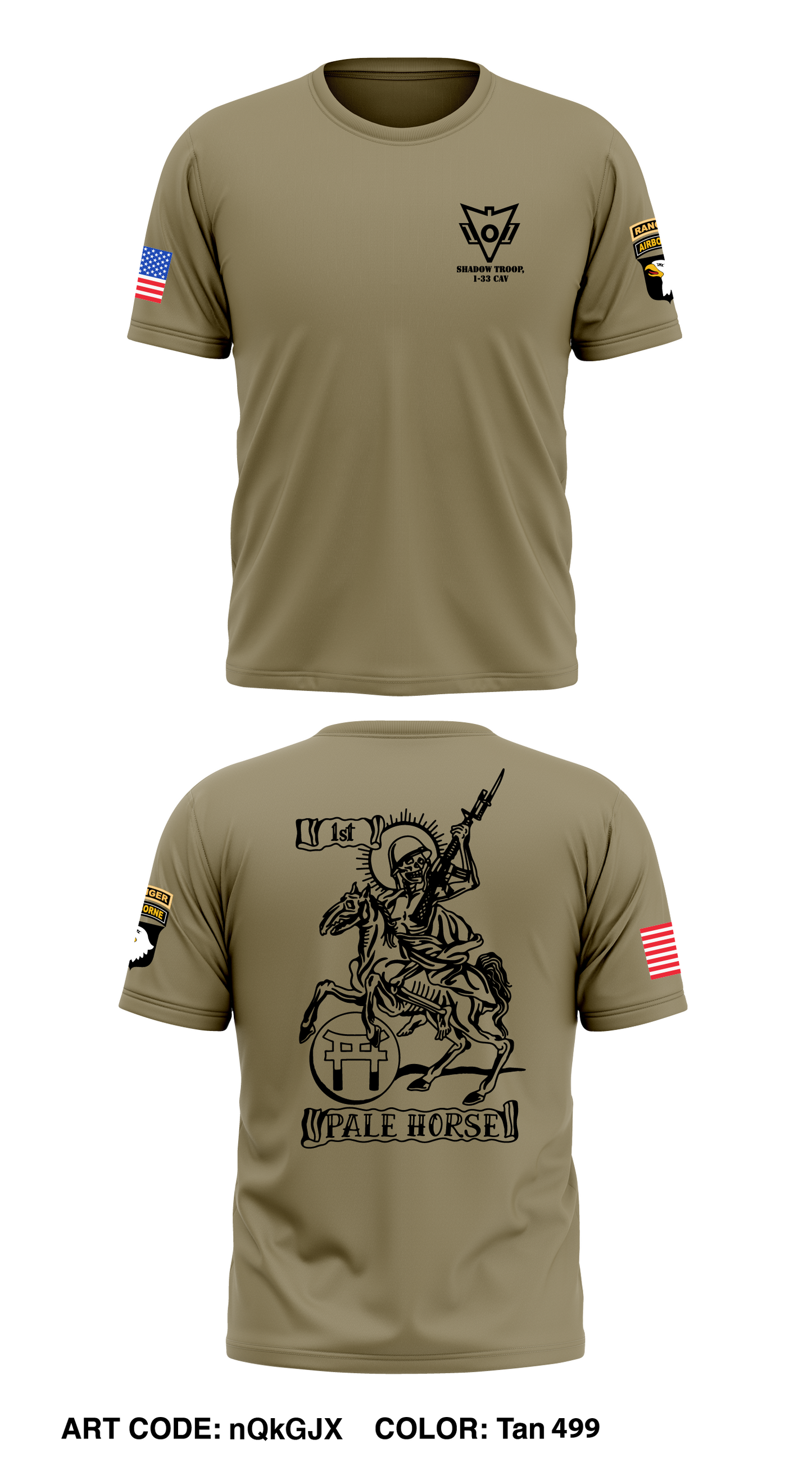 1st PLT, C Troop, 1-33 CAV Store 1 Core Men's SS Performance Tee - nQkGJX