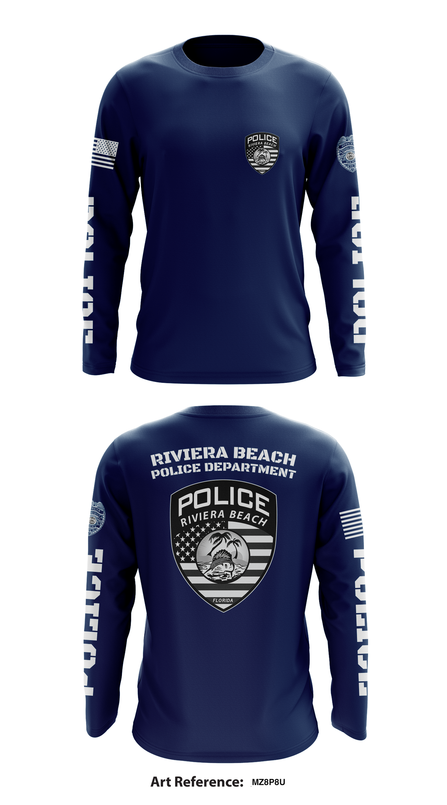 RIVIERA BEACH POLICE DEPARTMENT  Store 1 Core Men's LS Performance Tee - MZ8p8U