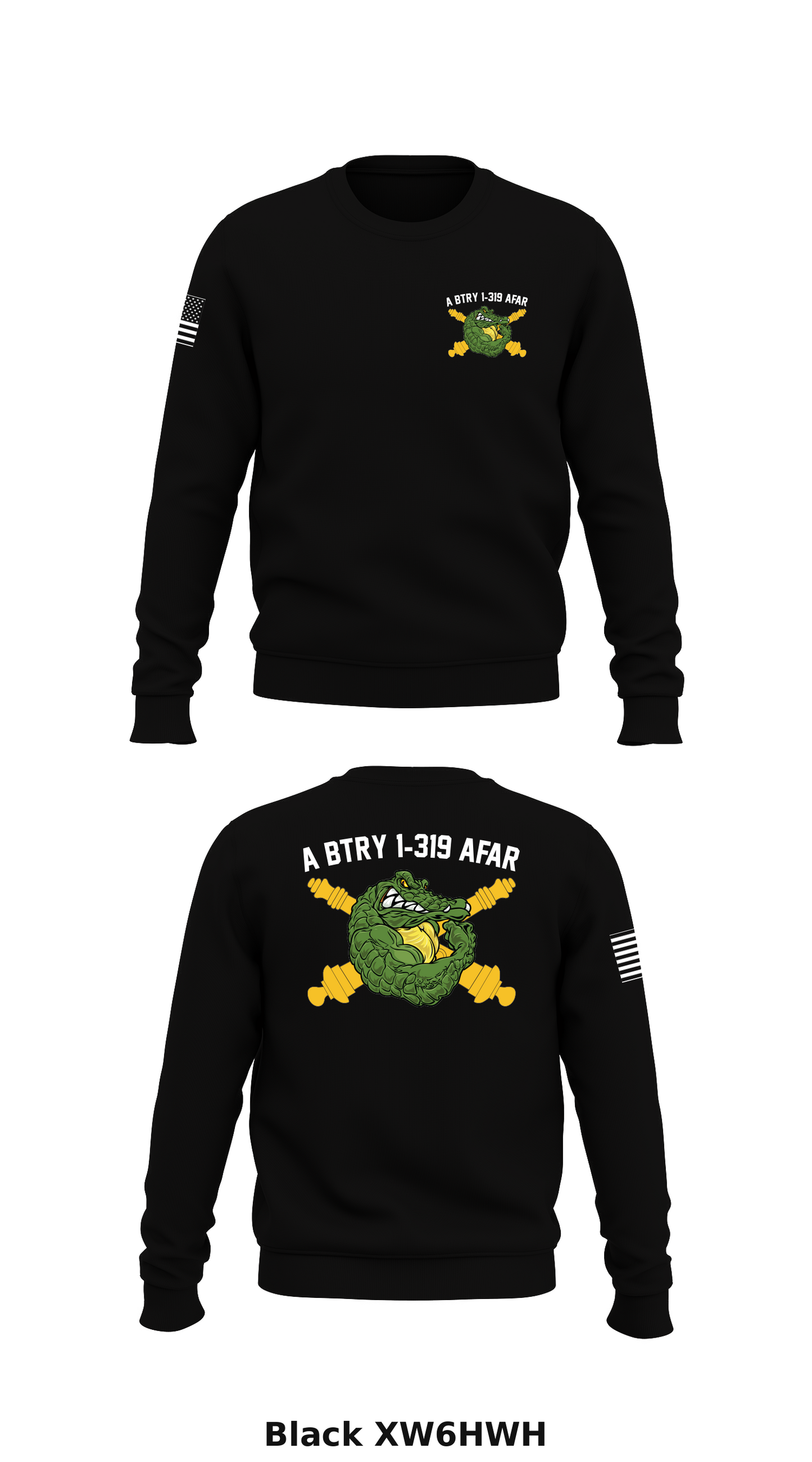 A BTRY 1-319 AFAR Store 1 Core Men's Crewneck Performance Sweatshirt - XW6HWH