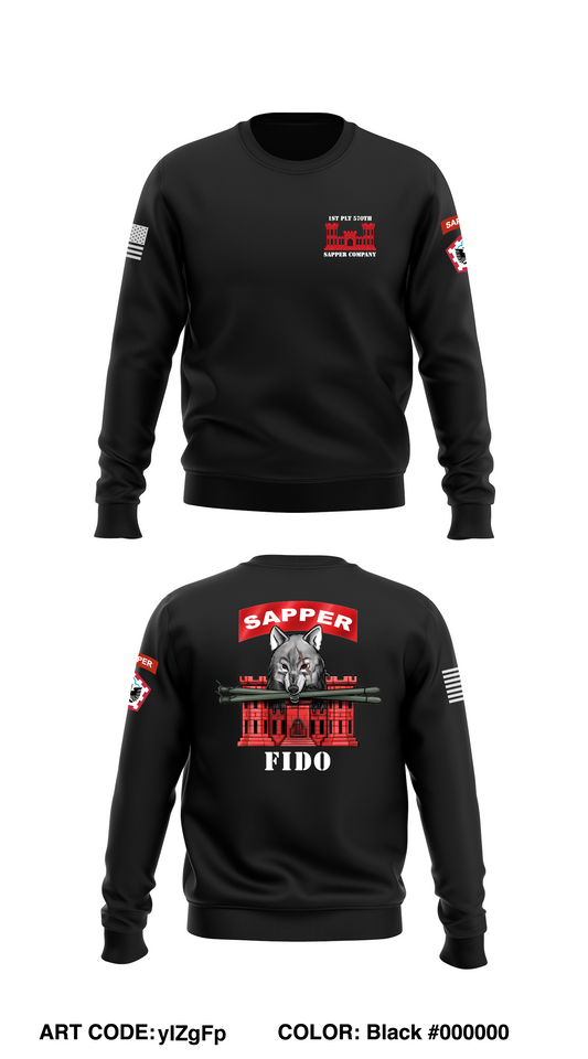 1st PLT 570th Sapper Company Store 1 Core Men's Crewneck Performance Sweatshirt - yIZgFp