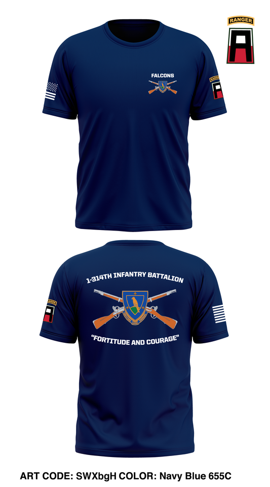 1-314th Infantry Battalion  Store 1 Core Men's SS Performance Tee - SWXbgH
