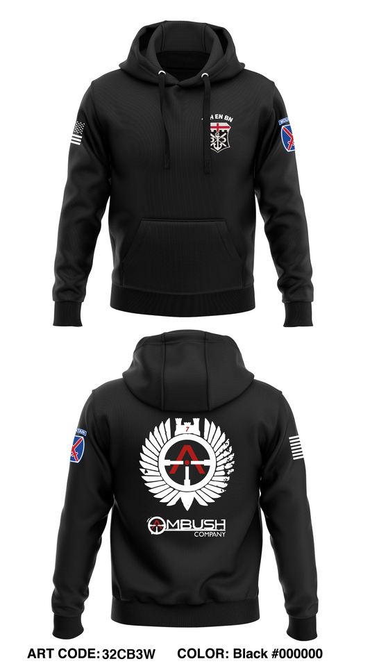 A Co, 7th EN BN Store 1  Core Men's Hooded Performance Sweatshirt - 32CB3W
