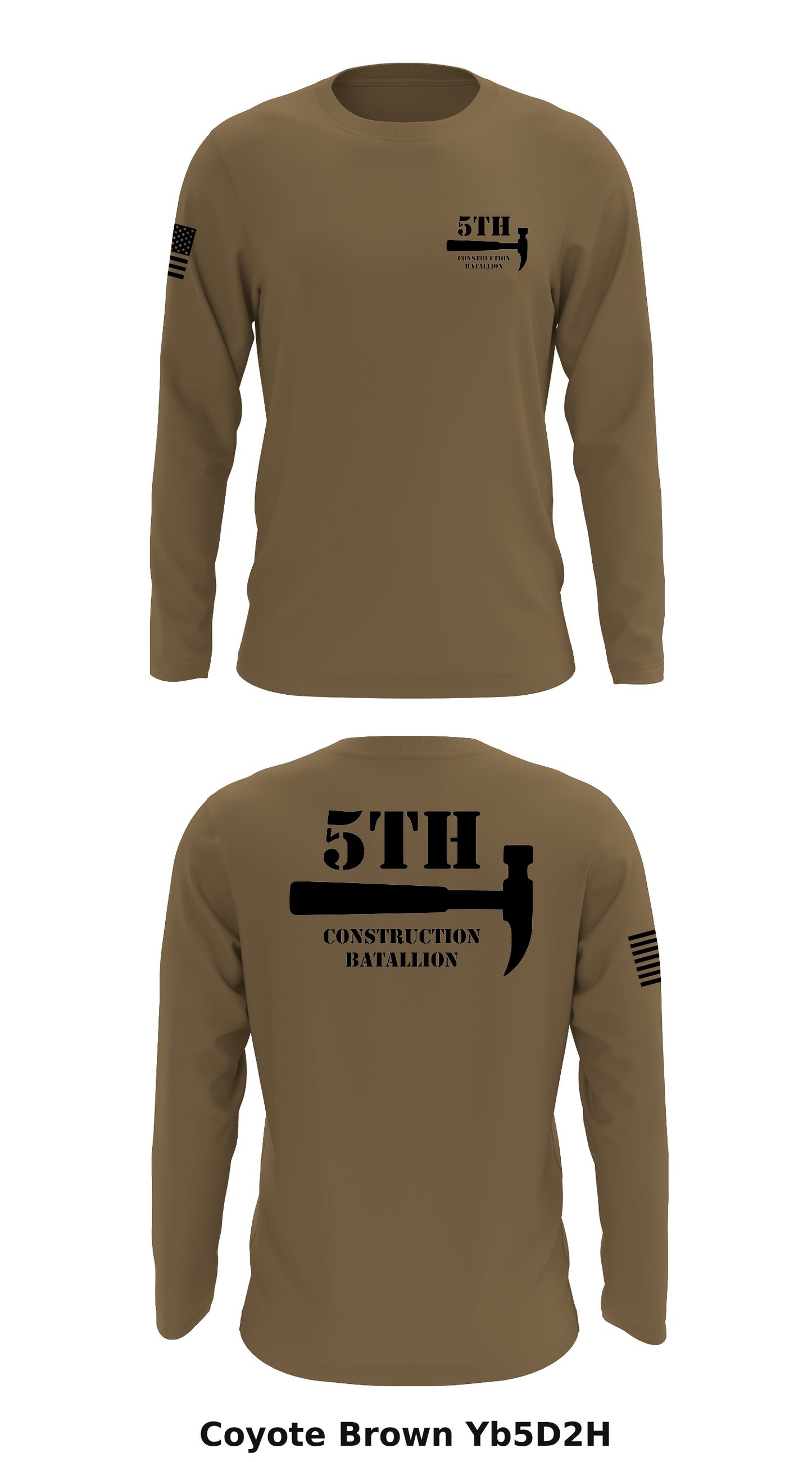 5th construction batallion Store 1 Core Men's LS Performance Tee - Yb5D2H