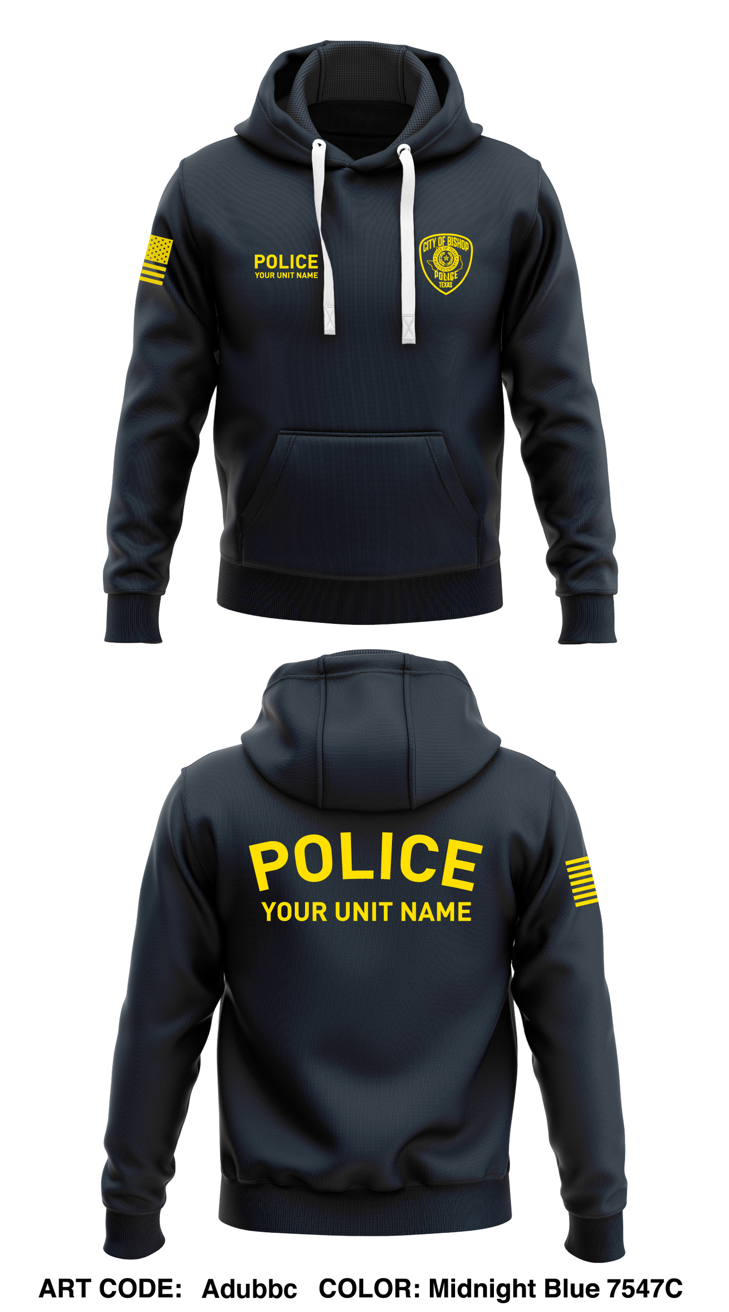 City of Bishop Police Department Store 1  Core Men's Hooded Performance Sweatshirt - Adubbc