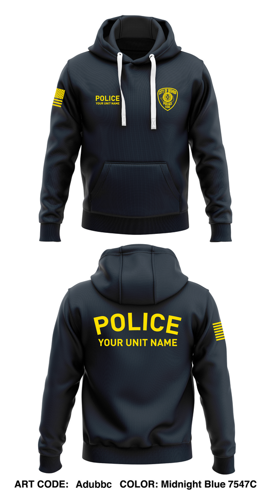City of Bishop Police Department Store 1  Core Men's Hooded Performance Sweatshirt - Adubbc