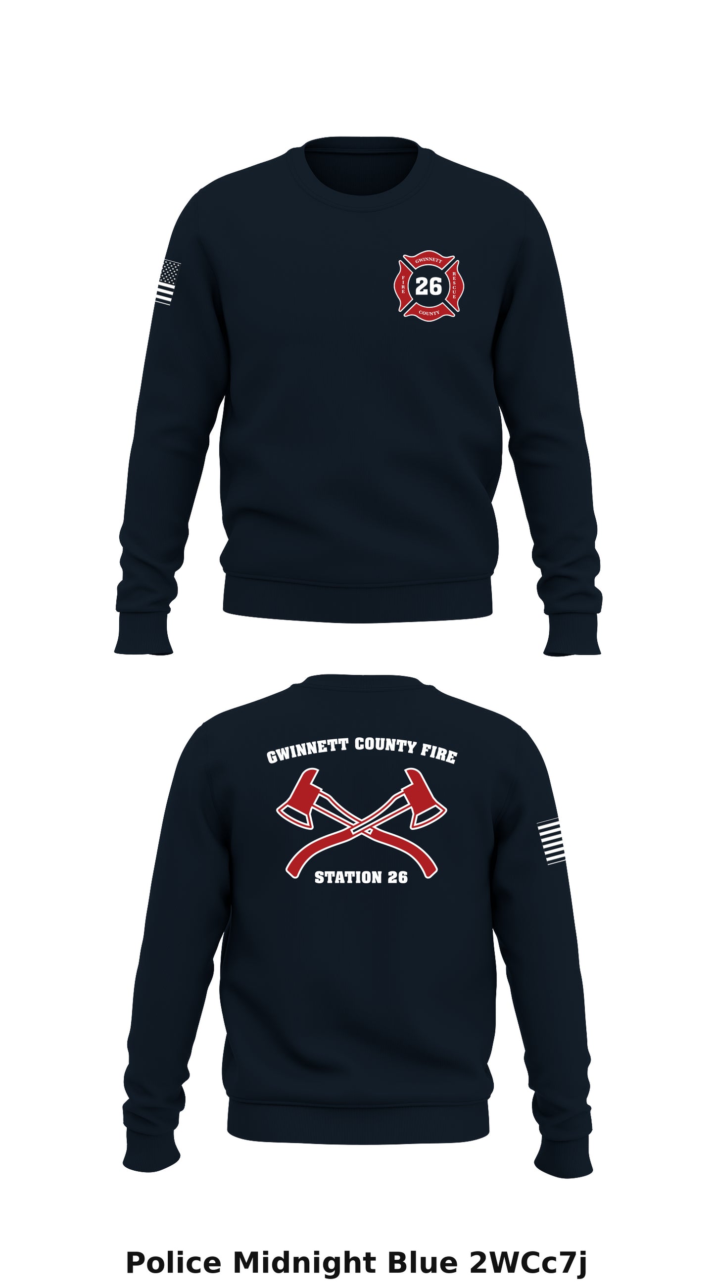 Station 26, Gwinnett County Fire Store 1 Core Men's Crewneck Performance Sweatshirt - 2WCc7j