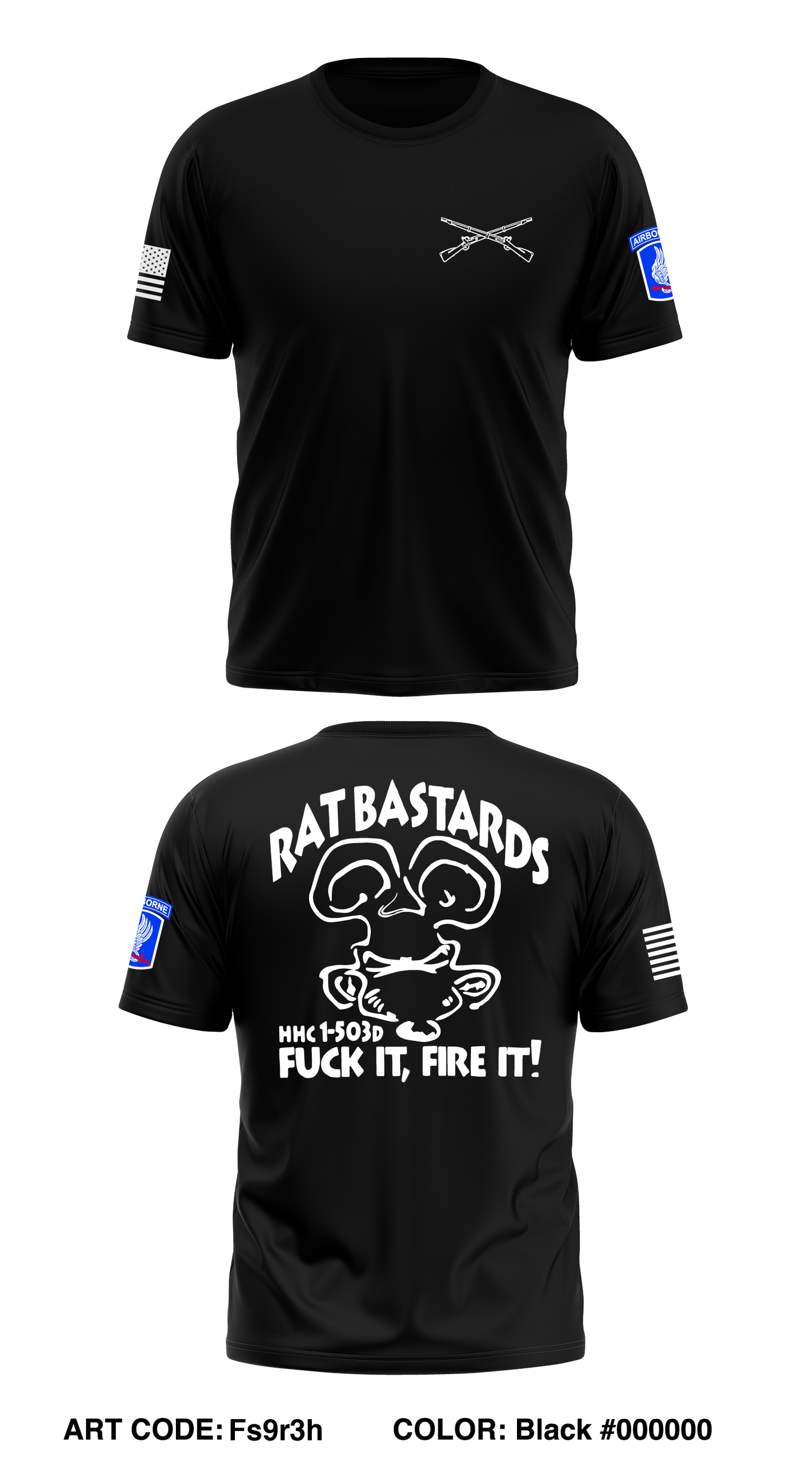 1-503D Rat Bastards Store 1 Core Men's SS Performance Tee - Fs9r3h