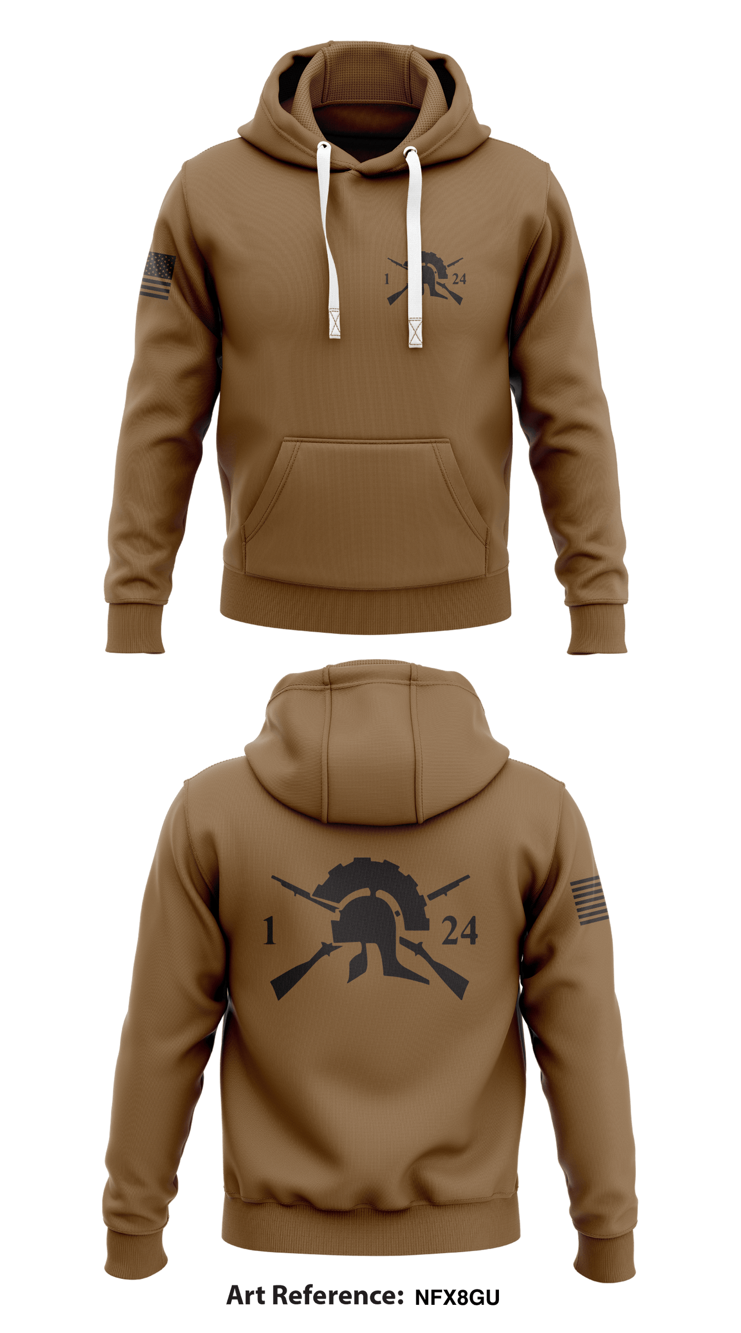 1-24 Infantry battalion  Store 1  Core Men's Hooded Performance Sweatshirt - NFX8Gu