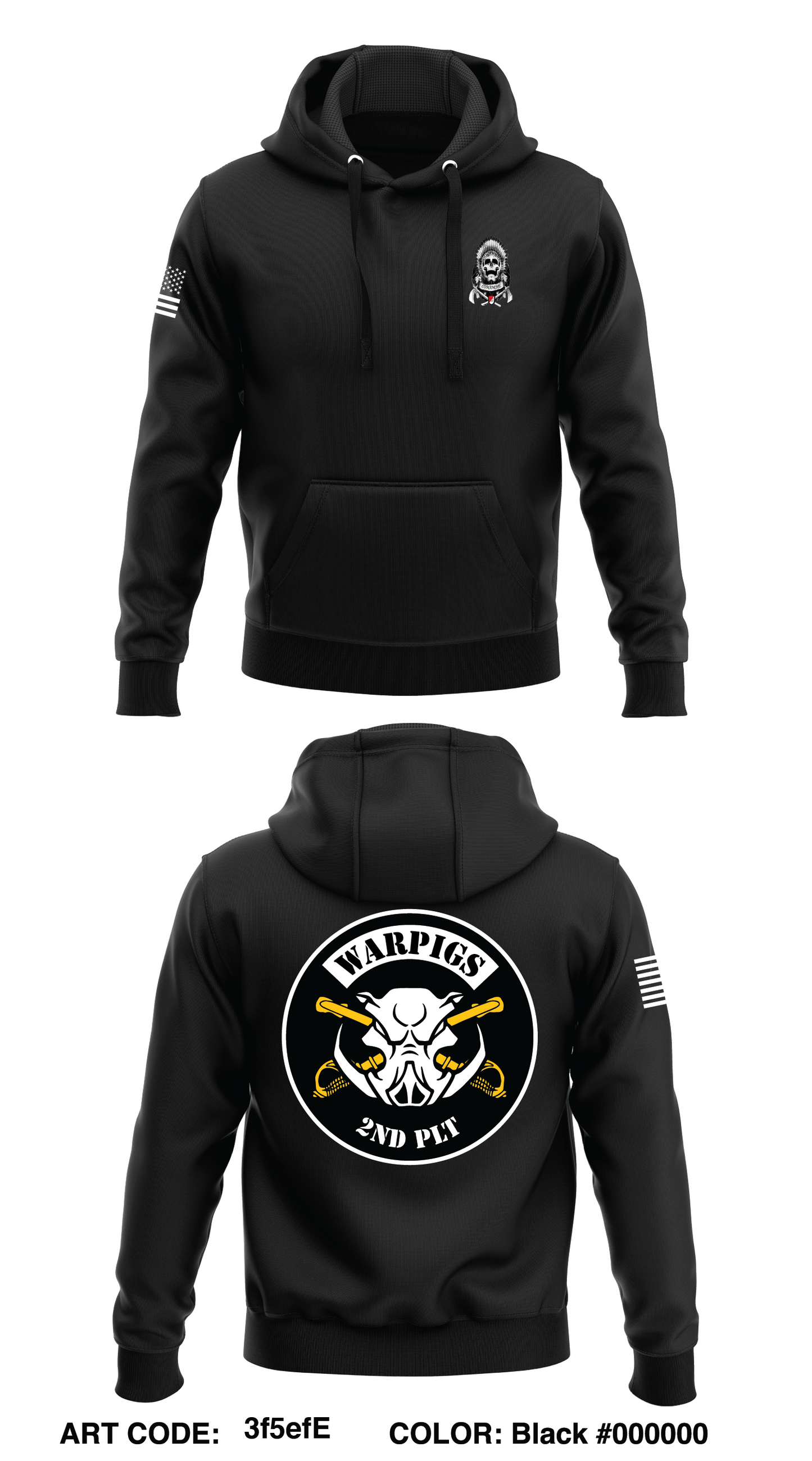 C Trp, 6-9th Cav, 3rd ABCT, 1st CD  Store 1  Core Men's Hooded Performance Sweatshirt - 3f5efE