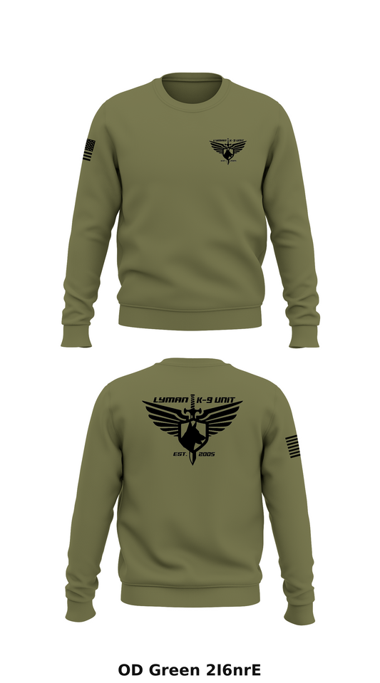 Lyman Police K-9 Unit Store 1 Core Men's Crewneck Performance Sweatshirt - 2I6nrE