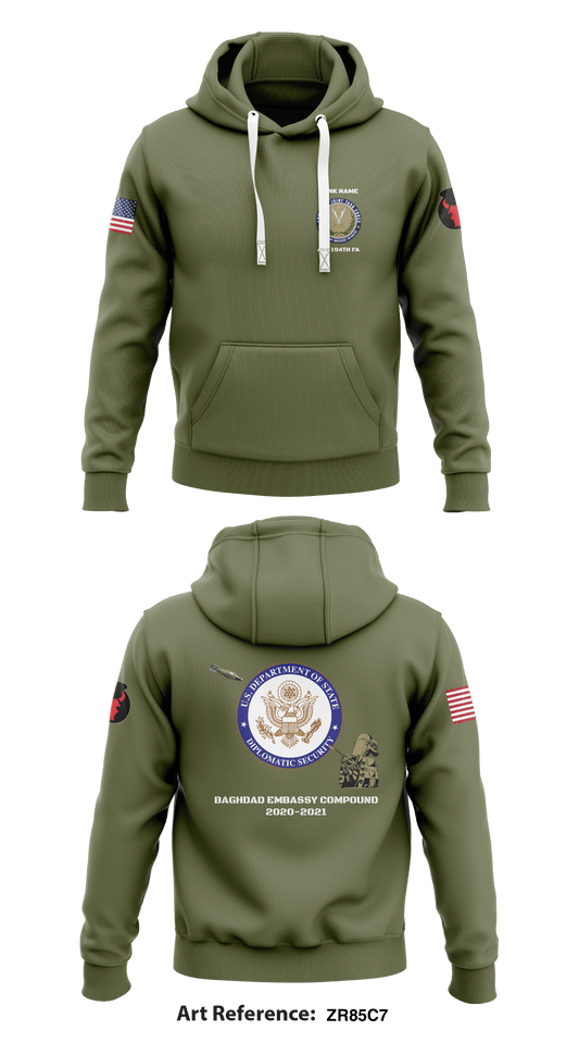 Alpha Battery 1-194th FA Store 1  Core Men's Hooded Performance Sweatshirt - zR85c7