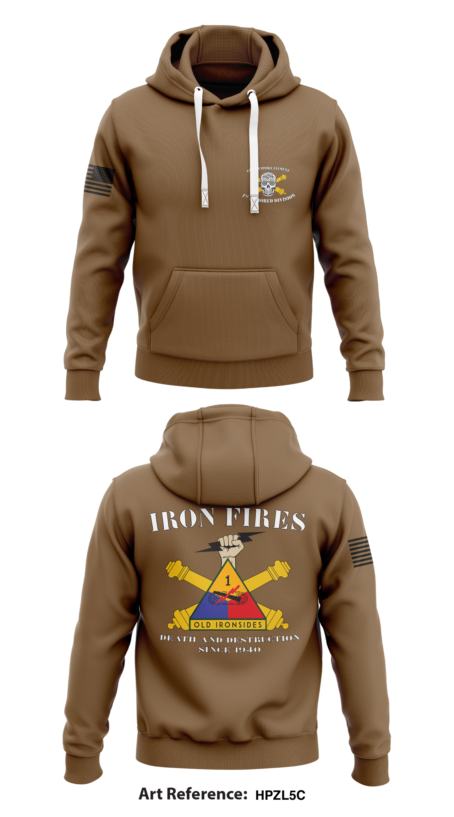 1st Armored Division Fire Support Element Store 1  Core Men's Hooded Performance Sweatshirt - HPZL5C