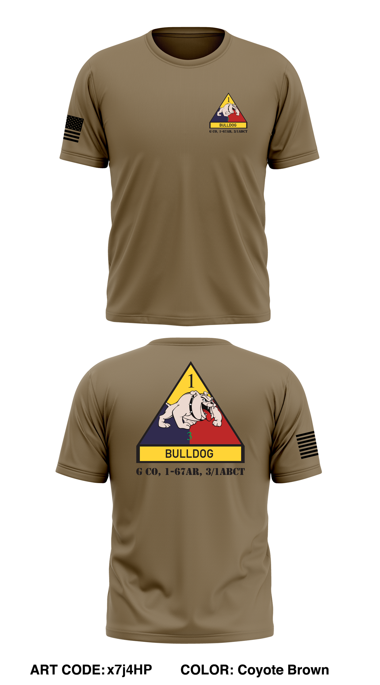 G Co, 1-67AR, 3/1ABCT Store 1 Core Men's SS Performance Tee - x7j4HP