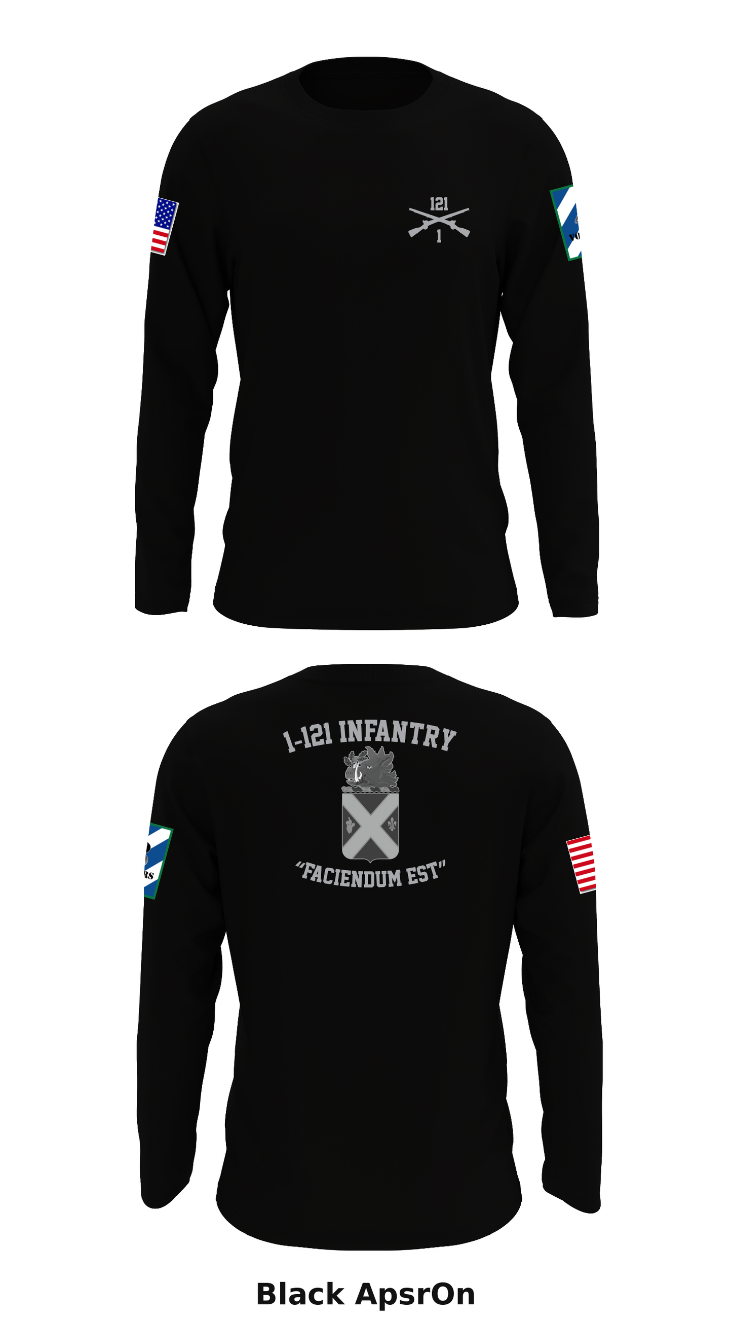 1-121st IN REGIMENT Store 1 Core Men's LS Performance Tee - ApsrOn