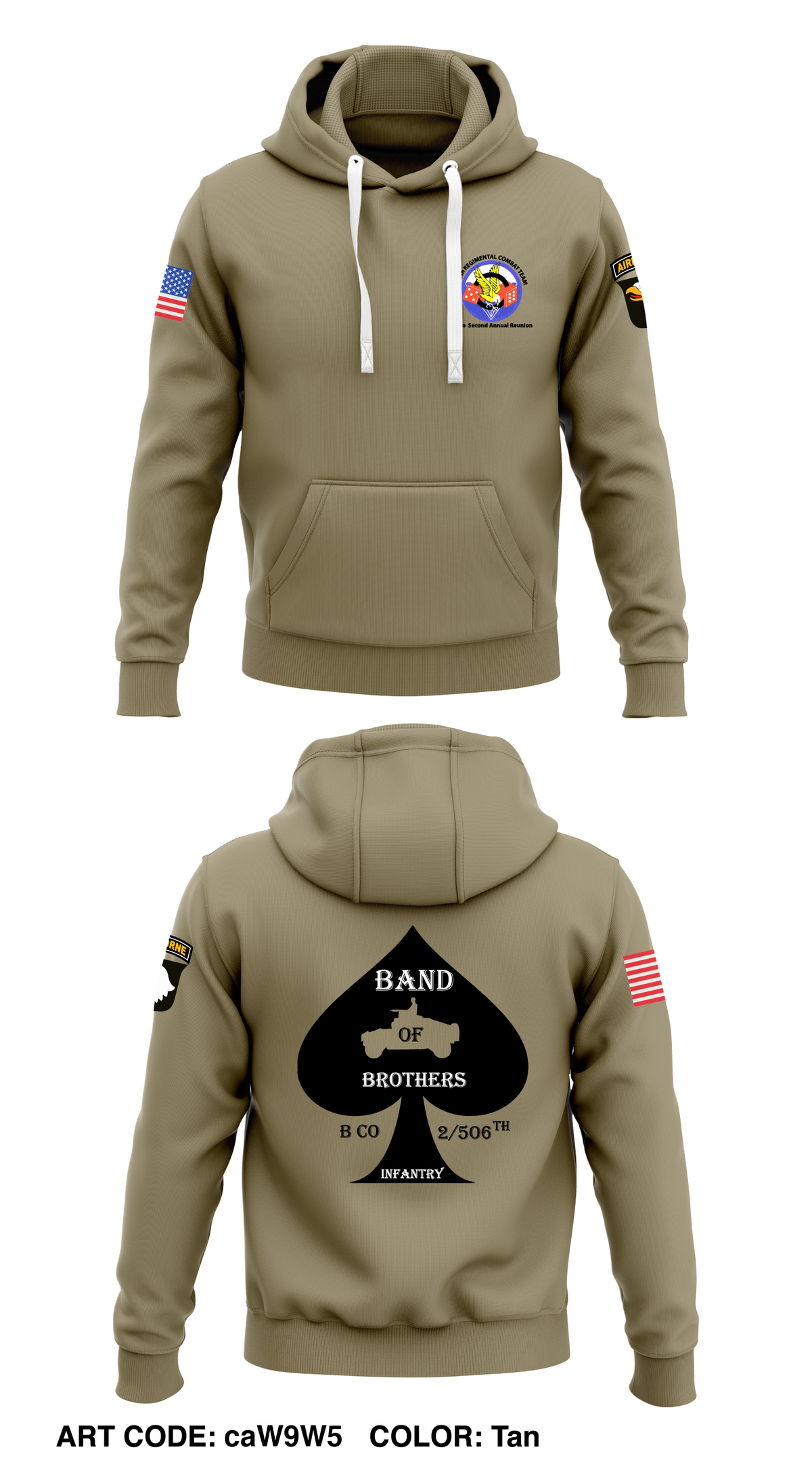 B co 2/56th Reunion Store 1  Core Men's Hooded Performance Sweatshirt - caW9W5