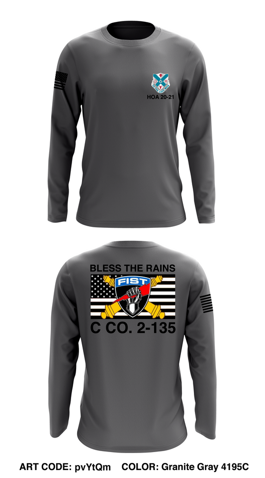 C Co, 2-135 INF Store 1 Core Men's LS Performance Tee - pvytqm