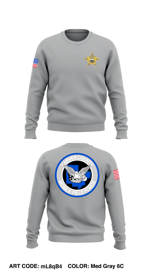 Carver County Mobile Field Force Store 1 Core Men's Crewneck Performance Sweatshirt - mL8qB4
